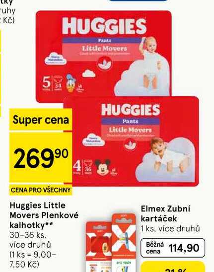 Huggies Little Movers Plenkové kalhotky, 30-36 ks