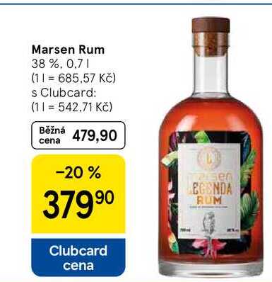 Marsen Rum 38 %, 0,7 l
