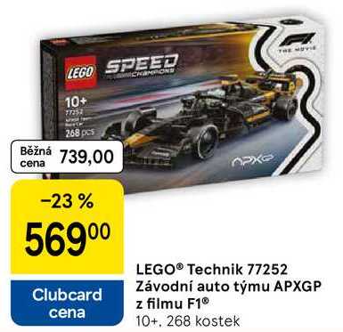 LEGO® Technik 77252 Závodní auto týmu APXGP z filmu F1® 10+. 268 kostek