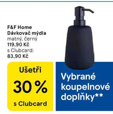 F&F Home Dávkovač mýdla matný, černý