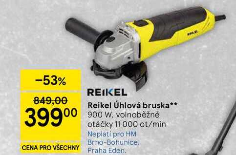 Reikel Úhlová bruska, 900 W. volnoběžné otáčky 11 000 ot/min