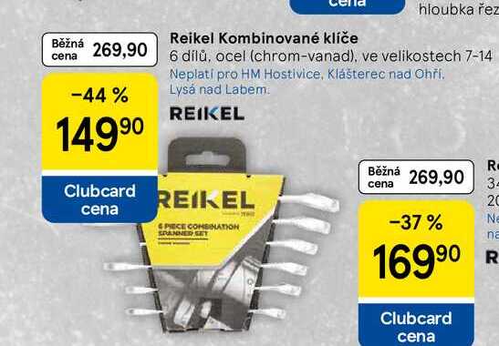 Reikel Kombinované klíče, 6 dílů, ocel (chrom-vanad), ve velikostech 7-14  