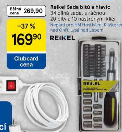 Reikel Sada bitů a hlavic 34 dílná sada, s ráčnou, 20 bity a 10 nástrčnými klíči 
