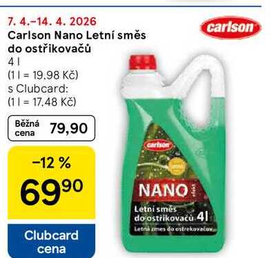 Carlson Nano Letní směs do ostřikovačů, 4 l
