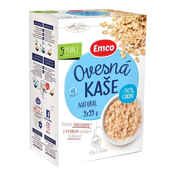 Emco Ovesná kaše natural (s -30% cukru) 5x55 g