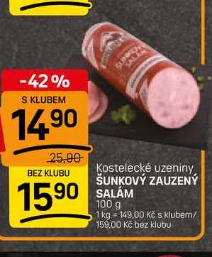 ŠUNKOVÝ ZAUZENÝ SALÁM 100 g