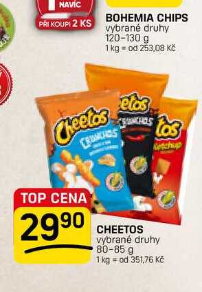 CHEETOS vybrané druhy 80-85 g