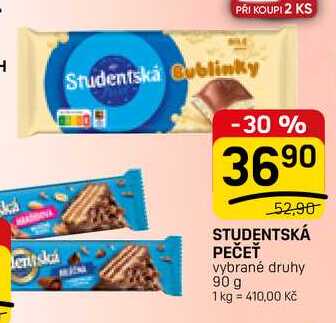STUDENTSKÁ PEČEŤ vybrané druhy 90 g