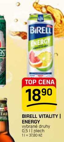BIRELL VITALITY | ENERGY vybrané druhy 0,5l, plech