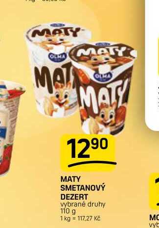 MATY SMETANOVÝ DEZERT vybrané druhy 110 g