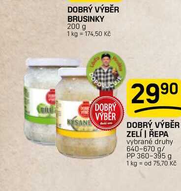 DOBRÝ VÝBĚR ZELÍ | ŘEPA vybrané druhy 640-670 g/ PP 360-395 g