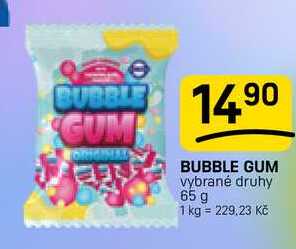 BUBBLE GUM vybrané druhy 65 g