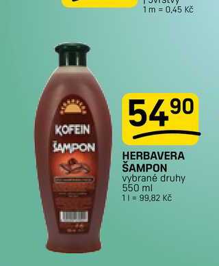 HERBAVERA ŠAMPON vybrané druhy 550 ml