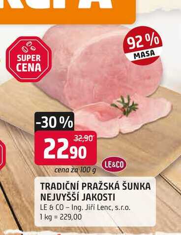 Le & Co Pražská šunka nejvyšší jakosti 100g