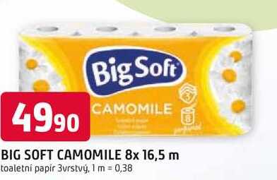 BIG SOFT CAMOMILE 8x 16,5 m toaletní papír 3vrstvý