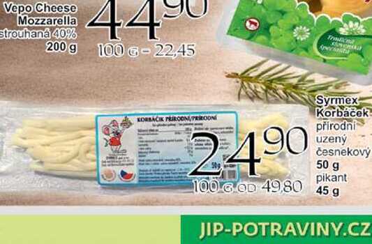 Syrmex Korbáček přírodní uzený česnekový 50 g 