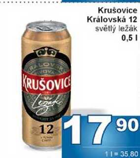 Krušovice Královská 12 světlý ležák 0,5l