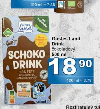 Gustes Land Drink čokoládový 500ml