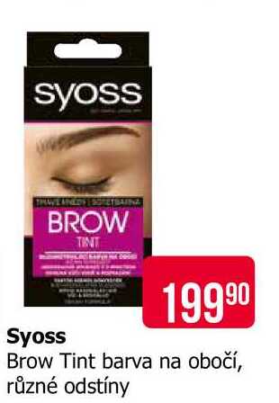 Syoss Brow Tint barva na obočí, různé odstíny