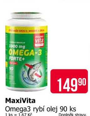 MaxiVita Omega3 rybí olej 90 ks 