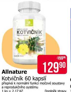Allnature Kotvičník 60 kapslí 