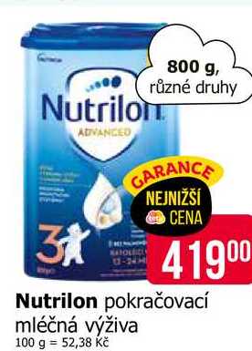 Nutrilon pokračovací mléčná výživa 800 g
