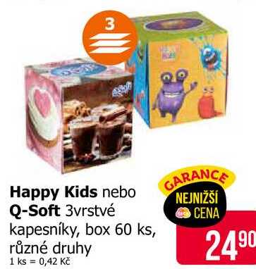 Q-Soft 3vrstvé kapesníky, box 60 ks