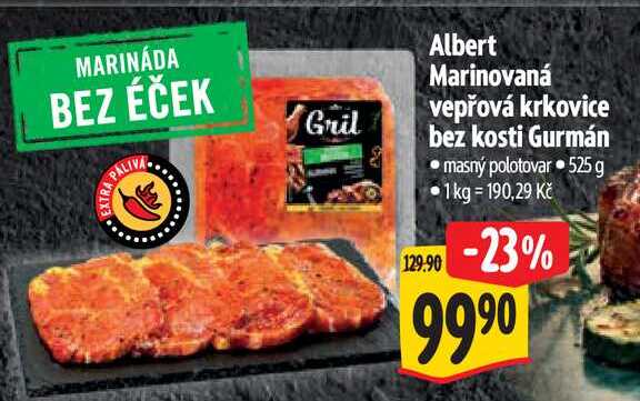  Albert Marinovaná vepřová krkovice bez kosti Gurmán  525 g