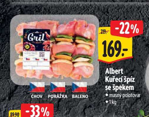 Albert Kuřecí špíz se špekem 1 kg