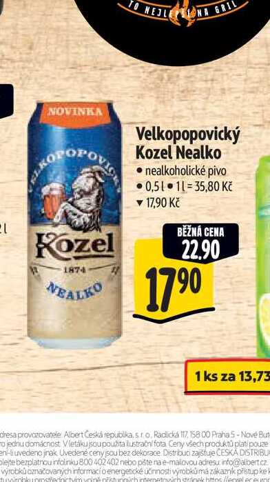  Velkopopovický Kozel Nealko 0,5 l