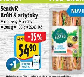 Sendvič Krůtí & artyčoky  200 g