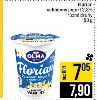 Florian ochucený jogurt 2,3% různé druhy 150 g