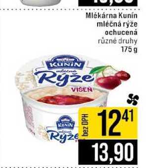 Mlékárna Kunín mléčná rýže ochucená různé druhy 175 g