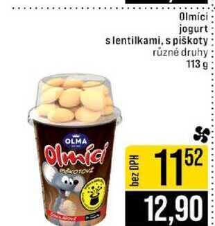 Olmíci jogurt s lentilkami, s piškoty různé druhy 113 g