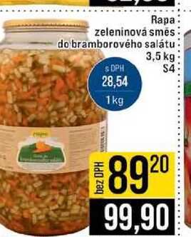 Rapa zeleninová směs do bramborového salátu 3,5 kg 