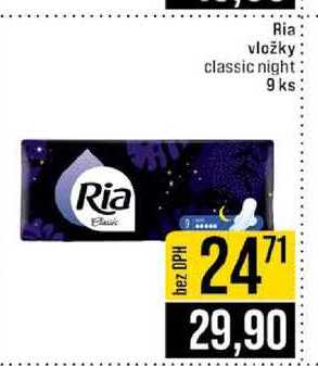Ria vložky classic night 9 ks