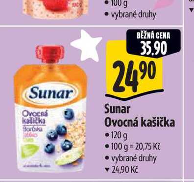  Sunar Ovocná kašička 120 g 