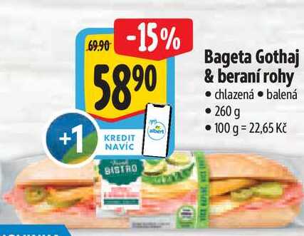   Bageta Gothaj & beraní rohy 260 g