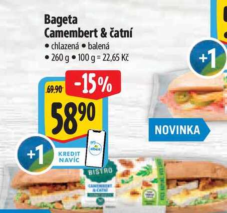 Bageta Camembert & čatní  260 g