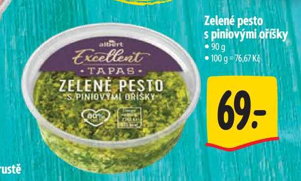  Zelené pesto s piniovými oříšky 90 g  