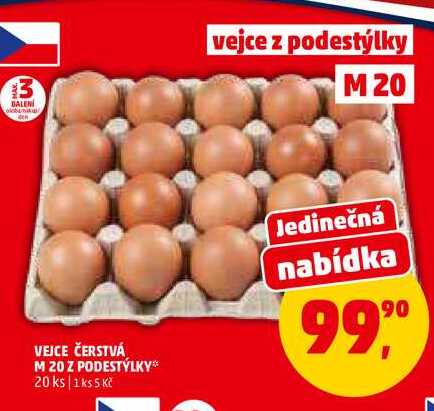 VEJCE ČERSTVÁ M 20 Z PODESTÝLKY, 20 ks