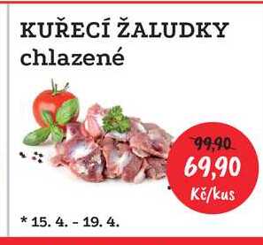 KUŘECÍ ŽALUDKY chlazené- kus 