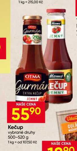 Otma kečup 500g, vybrané druhy