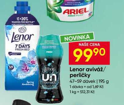 Lenor aviváž/ perličky 47-59 dávek 195 g