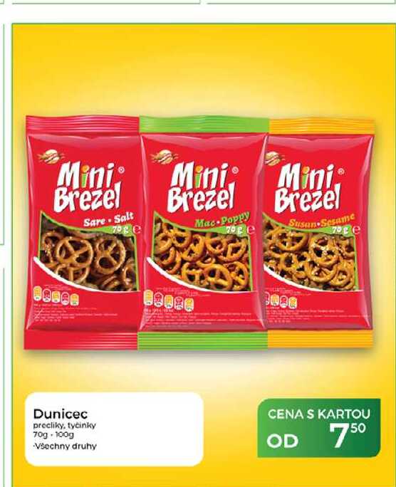 Dunicec preclíky, tyčinky 70g - 100g