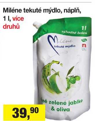 Miléne tekuté mýdlo, náplň, 1 I