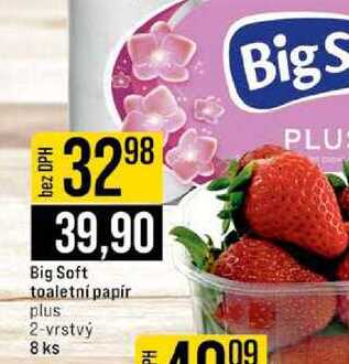 Big Soft toaletní papír plus 2-vrstvý 8 ks
