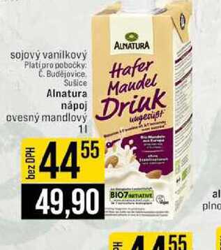 Alnatura nápoj ovesný mandlový 1l