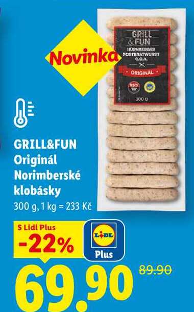 GRILL&FUN Originál Norimberské klobásky, 300 g