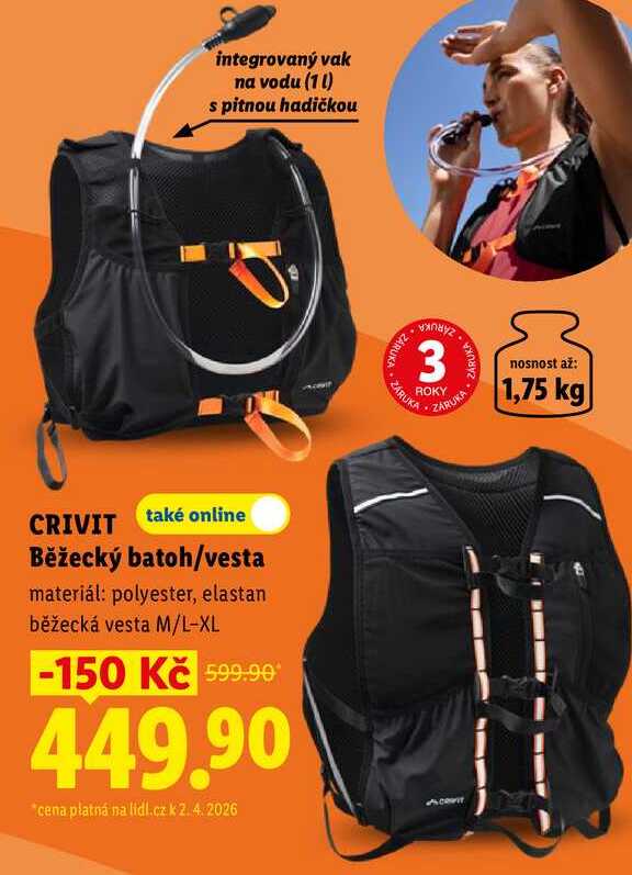 CRIVIT Běžecký batoh/vesta 